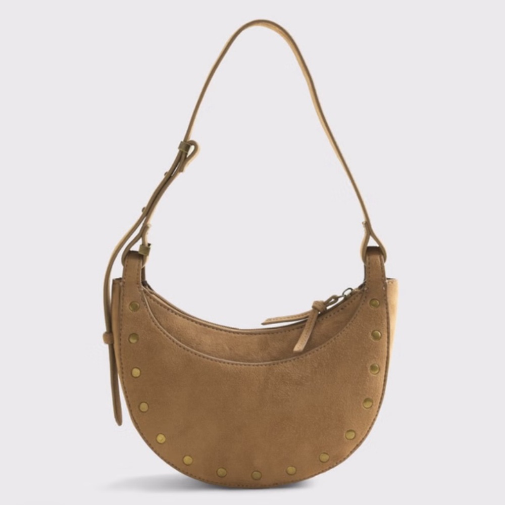 Vegan Suede Studded Saddle Bag A&F BNWT